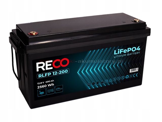 Akumulator LiFePO4 200Ah 12,8V Reco RLFP12-200 głębokiego rozładowania