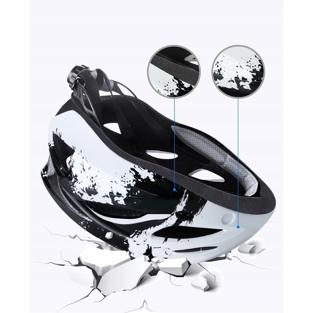 ВЕЛОСИПЕДНИЙ ШОЛОМ МТБ З МАГНІТНИМИ СКЛАМИ ТА USB-СВІТЛОМ 57-62 СМ