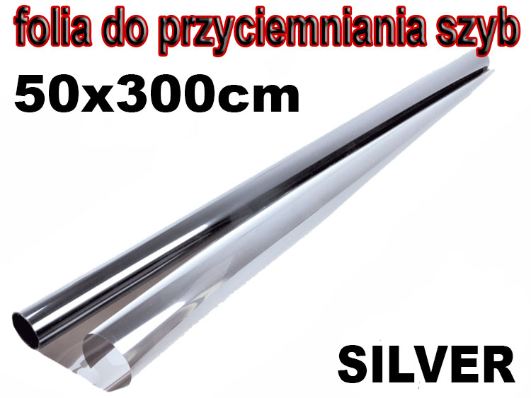 

Folia przyciemniająca szyby Silver srebrna 50x300