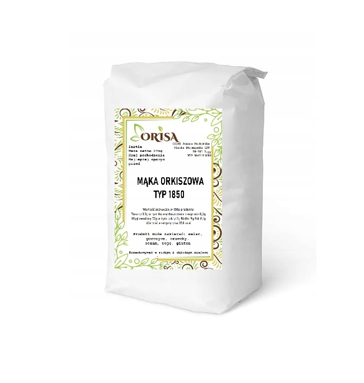 Mąka orkiszowa razowa typ 1850 25 Kg pełnoziarnista wypieki