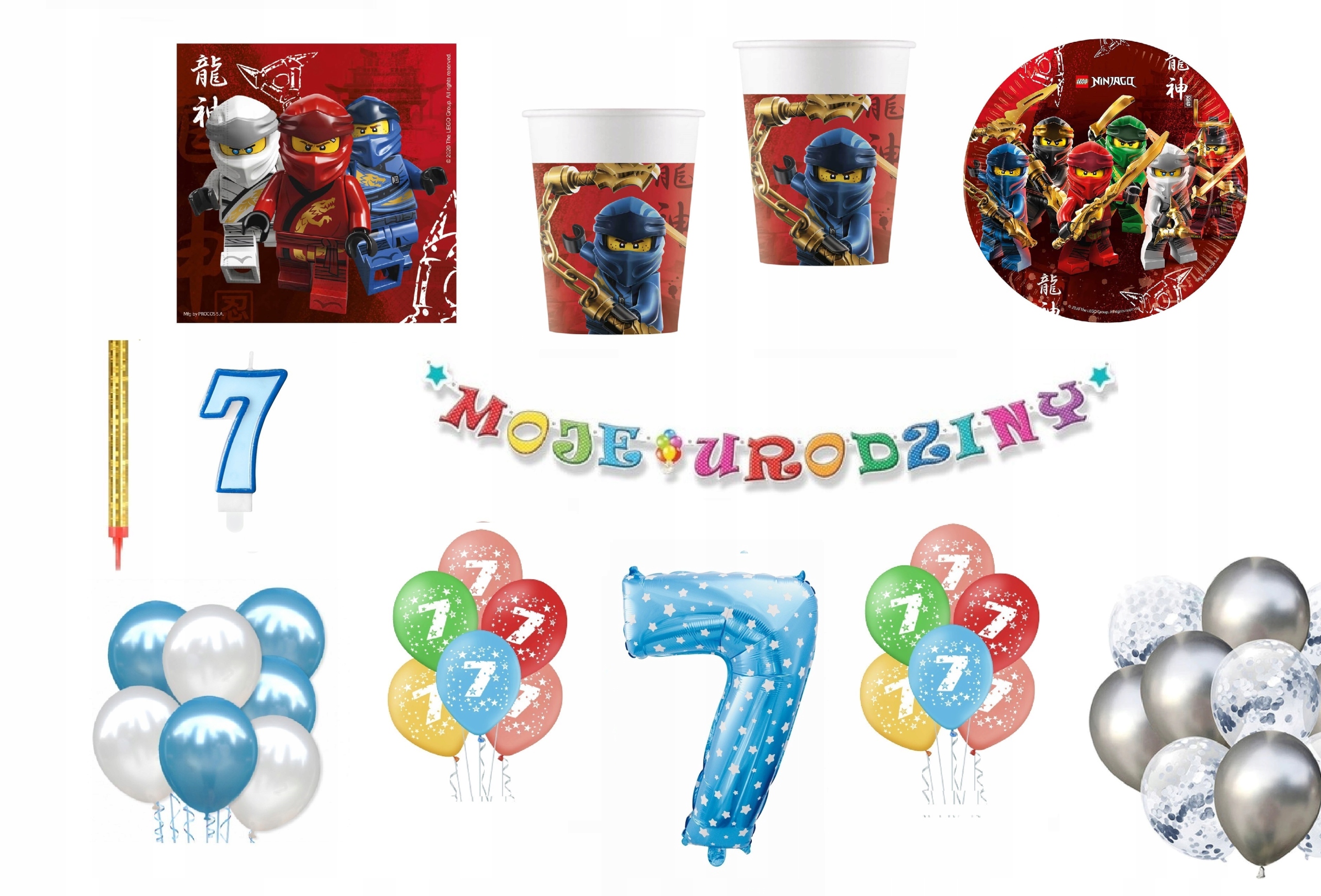 

Zestaw Lego Ninjago 7 Urodziny Balony