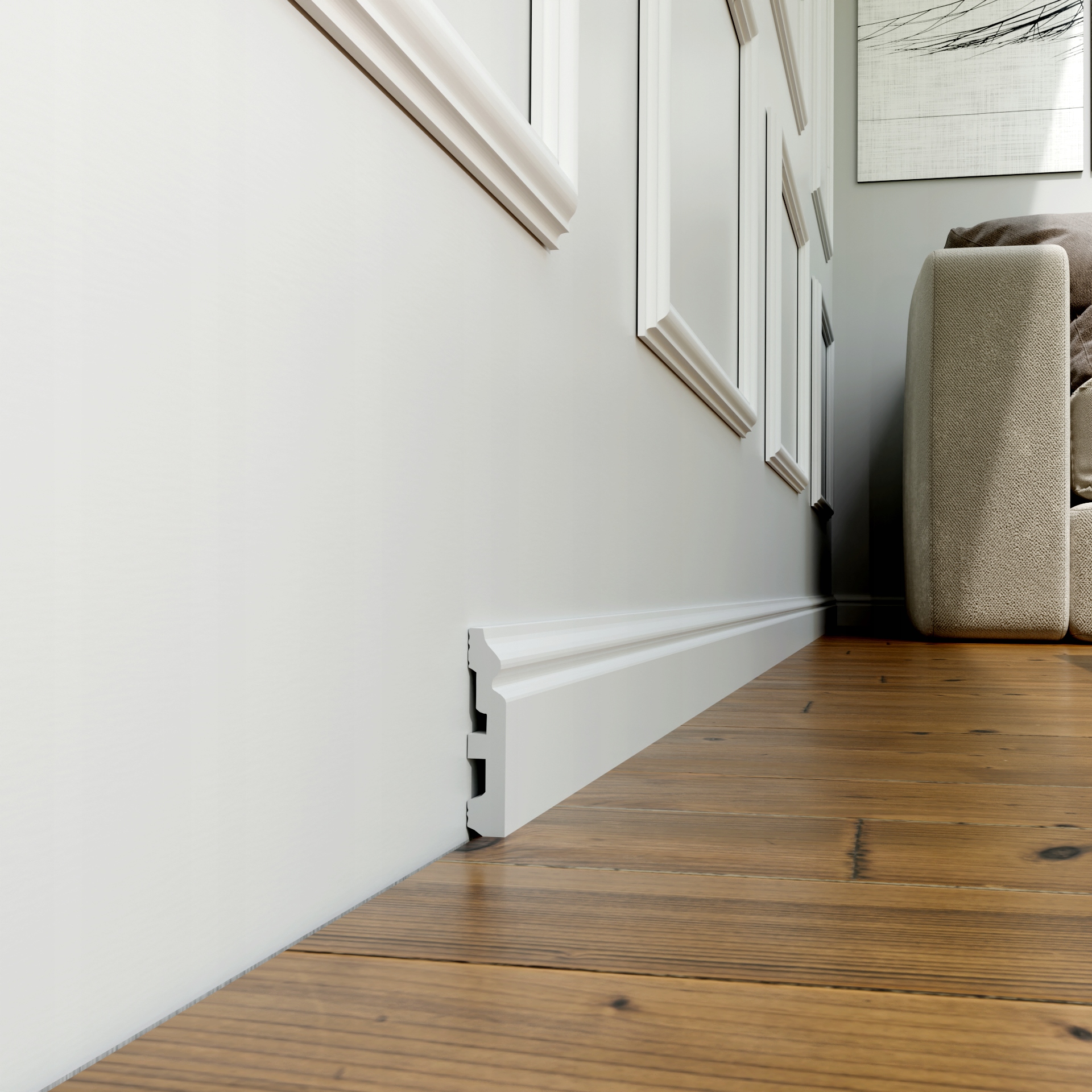 Listwa Przypodłogowa 8 cm biała LCL-07 Poliuretan