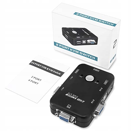 KVM переключатель коробка 2-портовый ПК коробка 3x USB кабель код производителя 123