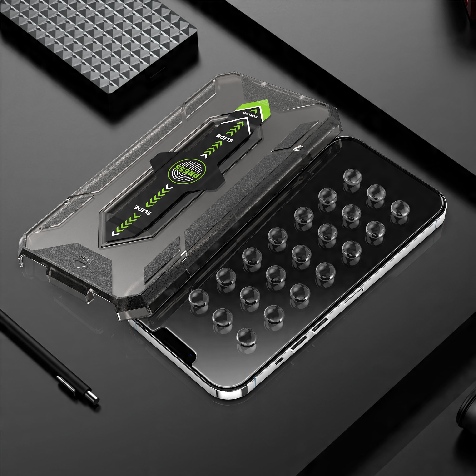 Загартоване скло + аплікатор для iPhone 12 Pro MAX Type 3D