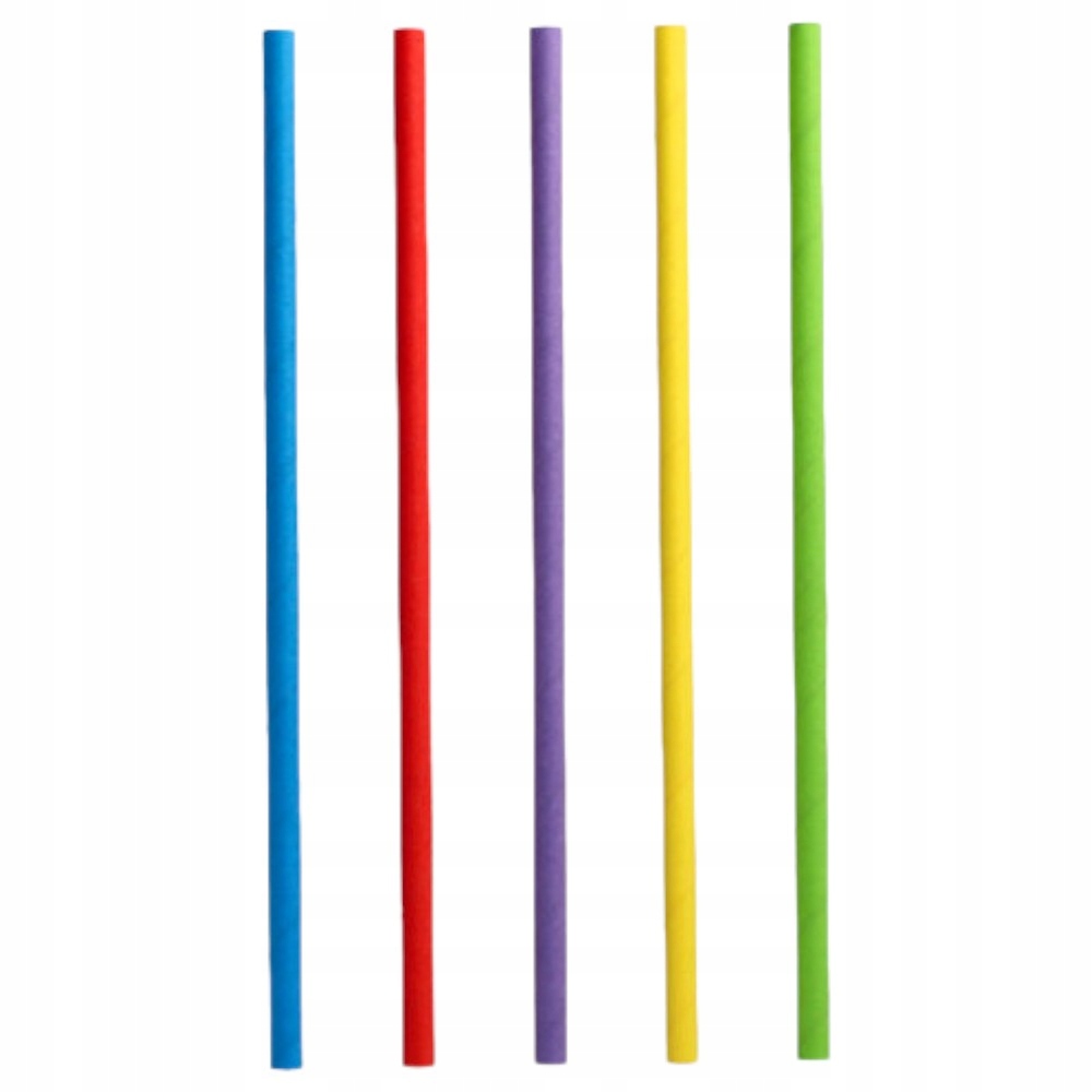 Słomki papierowe 25cm śr.8 kolorowe 100szt Papstar