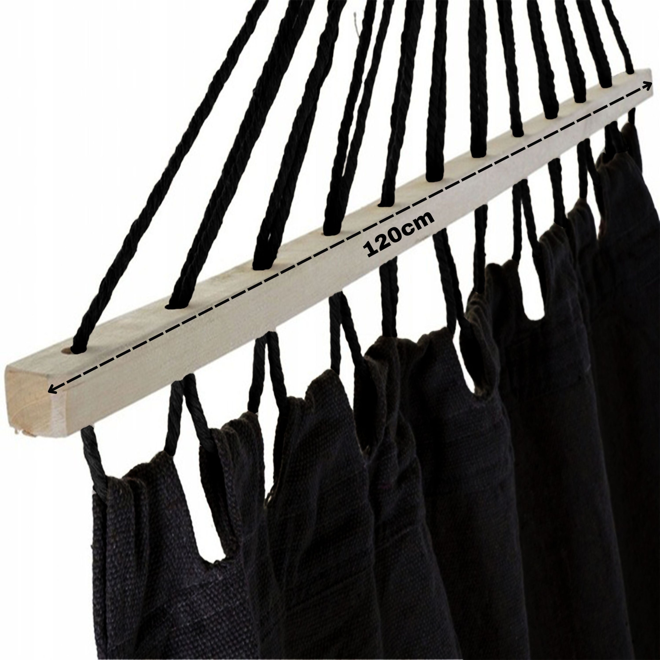 DUŻY HAMAK DWUOSOBOWY OGRODOWY MOCNY XXL 290x150 CM PAŁĄK 120 CM + LINY Maksymalne obciążenie 200 kg