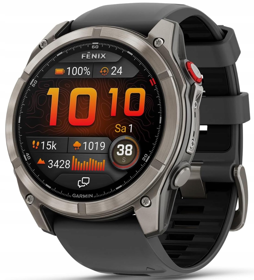 Garmin Fenix 8 Pro 51mm Amoled Sapphire Srebrny Czarny pasek