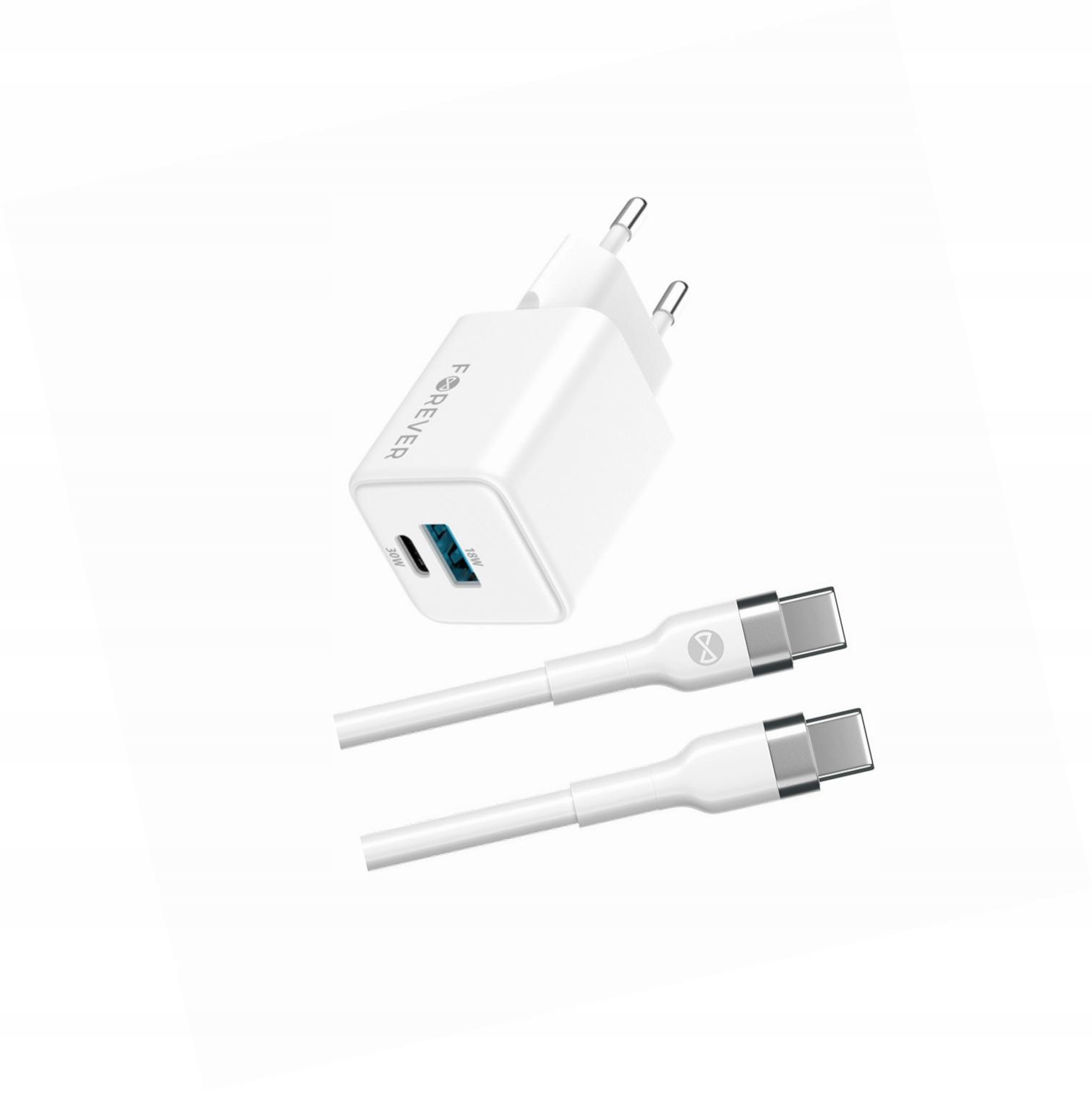 Szybka ładowarka GaN 30W 2 wejścia Usb i Usb-c z kablem do myPhone N23 5G