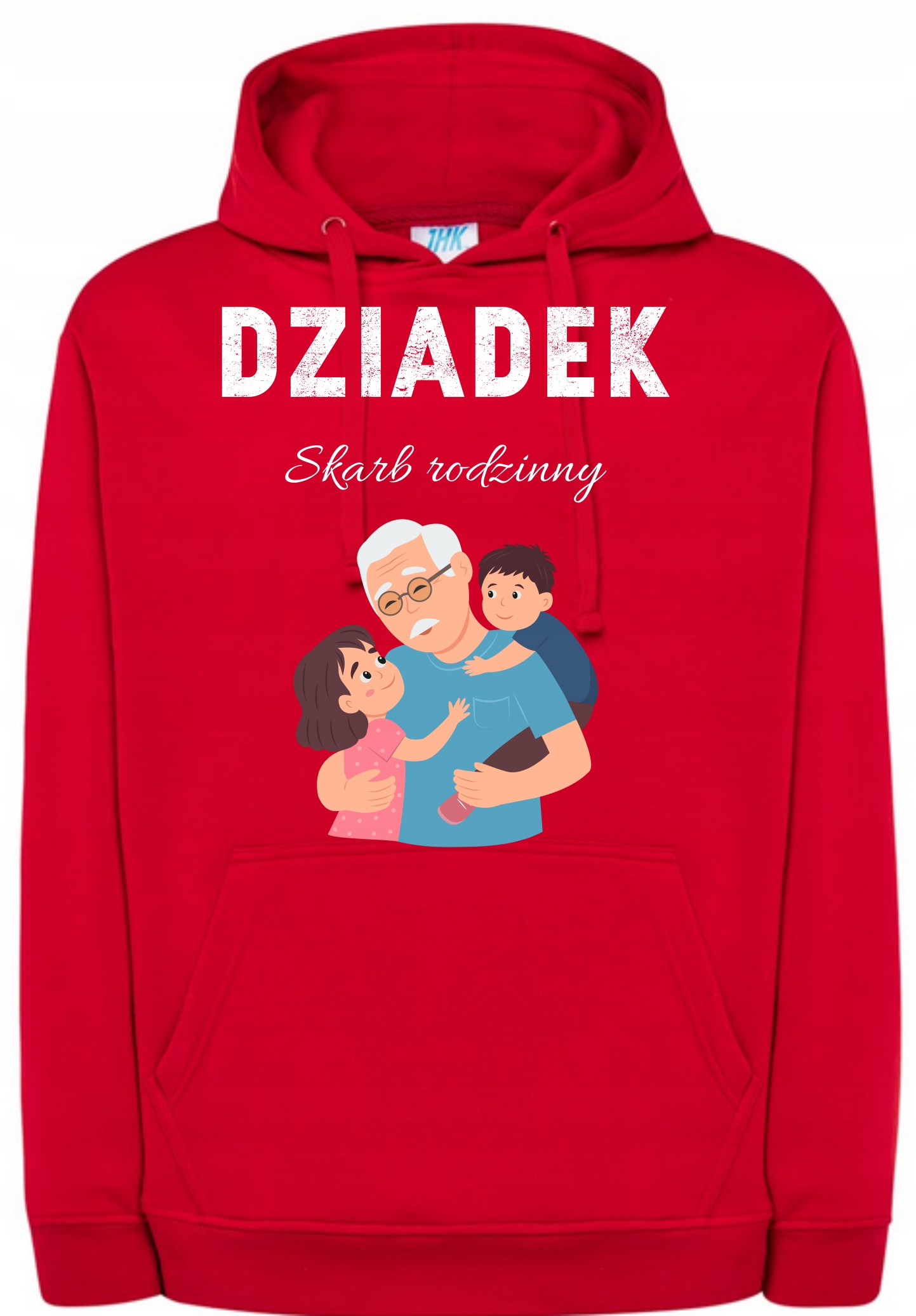 Mikina s kapucí s potiskem pro dědečka Dědeček – Rodinný poklad 5XL