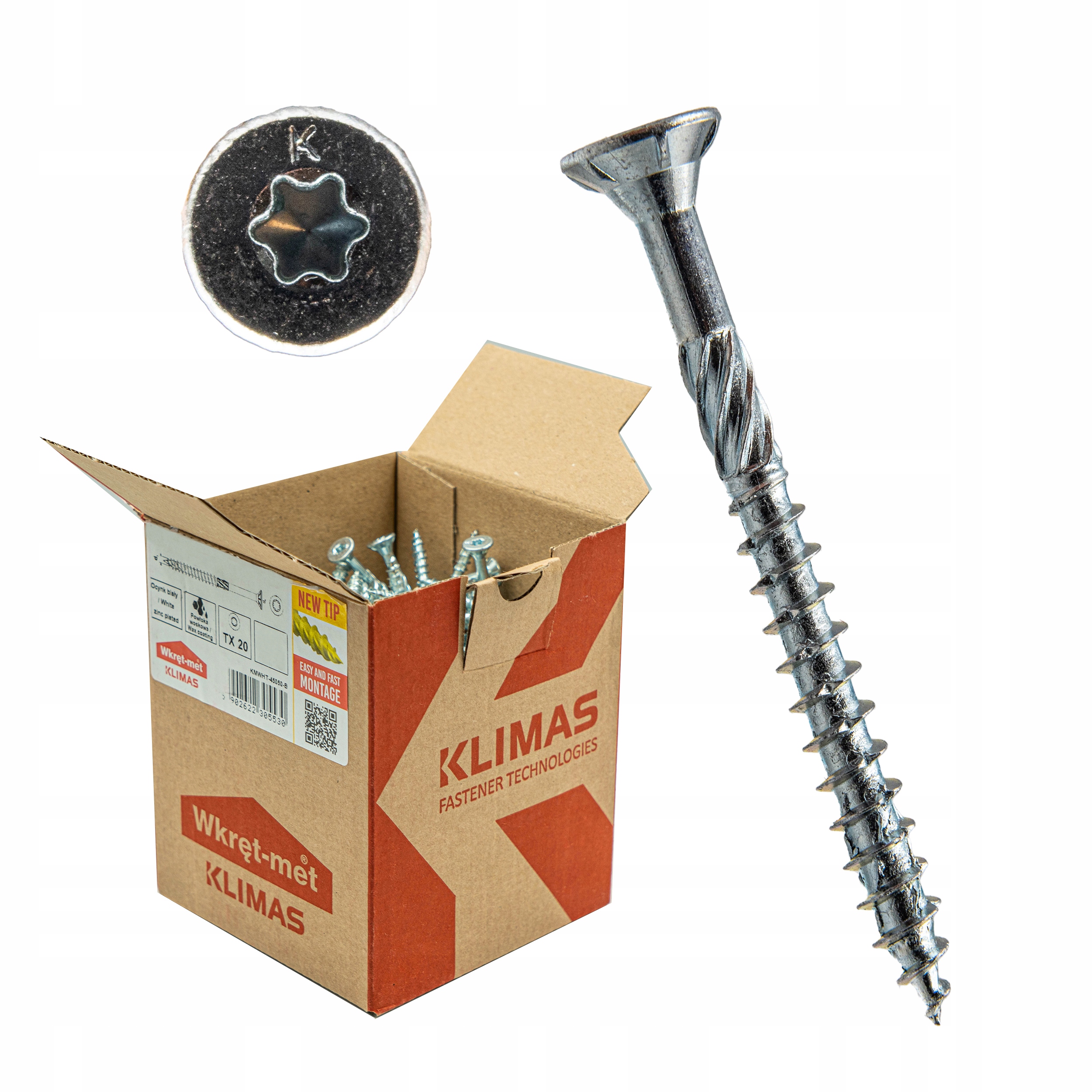 WKRĘTY DO DREWNA 4x60 TORX 250 szt. Biały ocynk