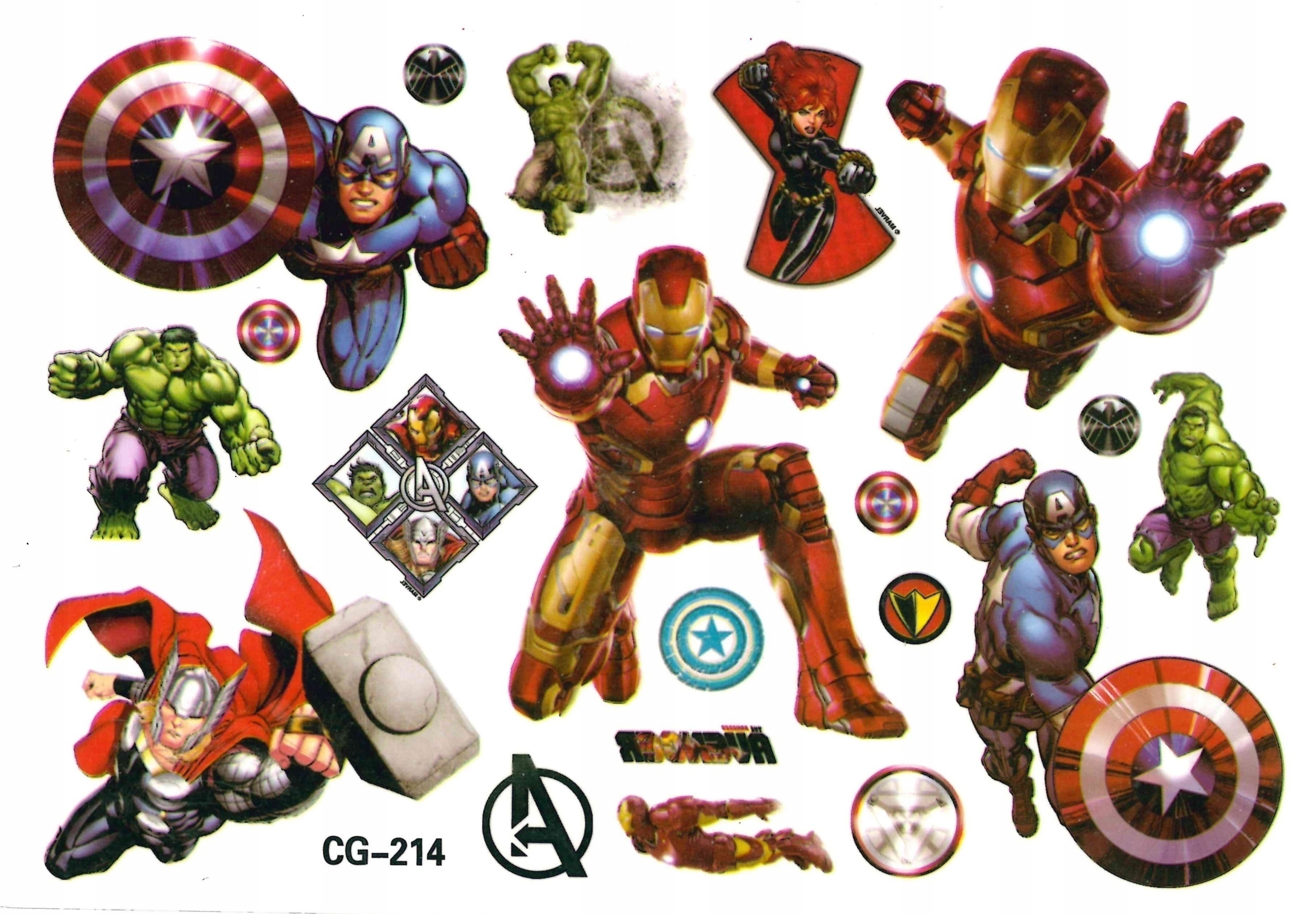 

Tatuaże zmywalne dla dzieci Avengers CG214