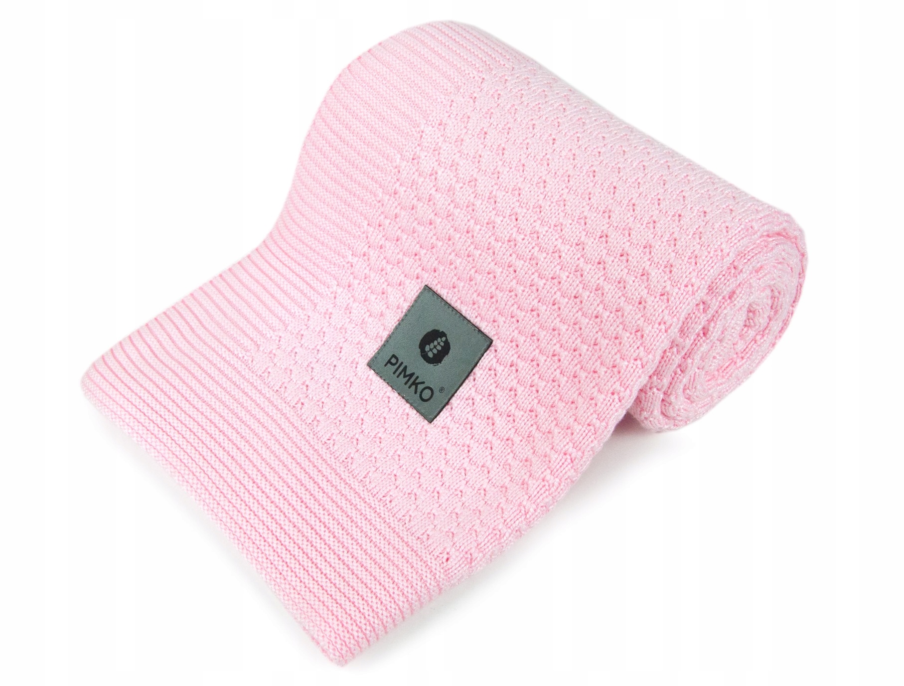 Pimko Kocyk Bambusowy Dziecięcy 80x100 Dziany 100% Bambus Powder Pink