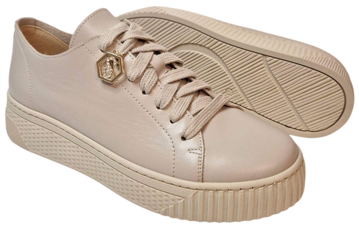 Sempre 23-777/P Creepersy Béžová kůže/lico vel.36