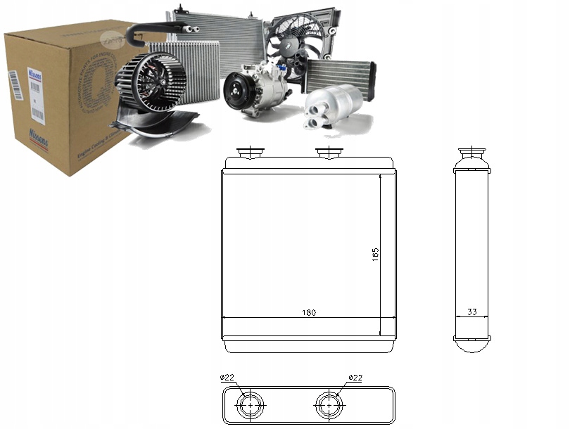 Ohřívač (164X180X32) Opel Meriva A 1.3D-1.8 05