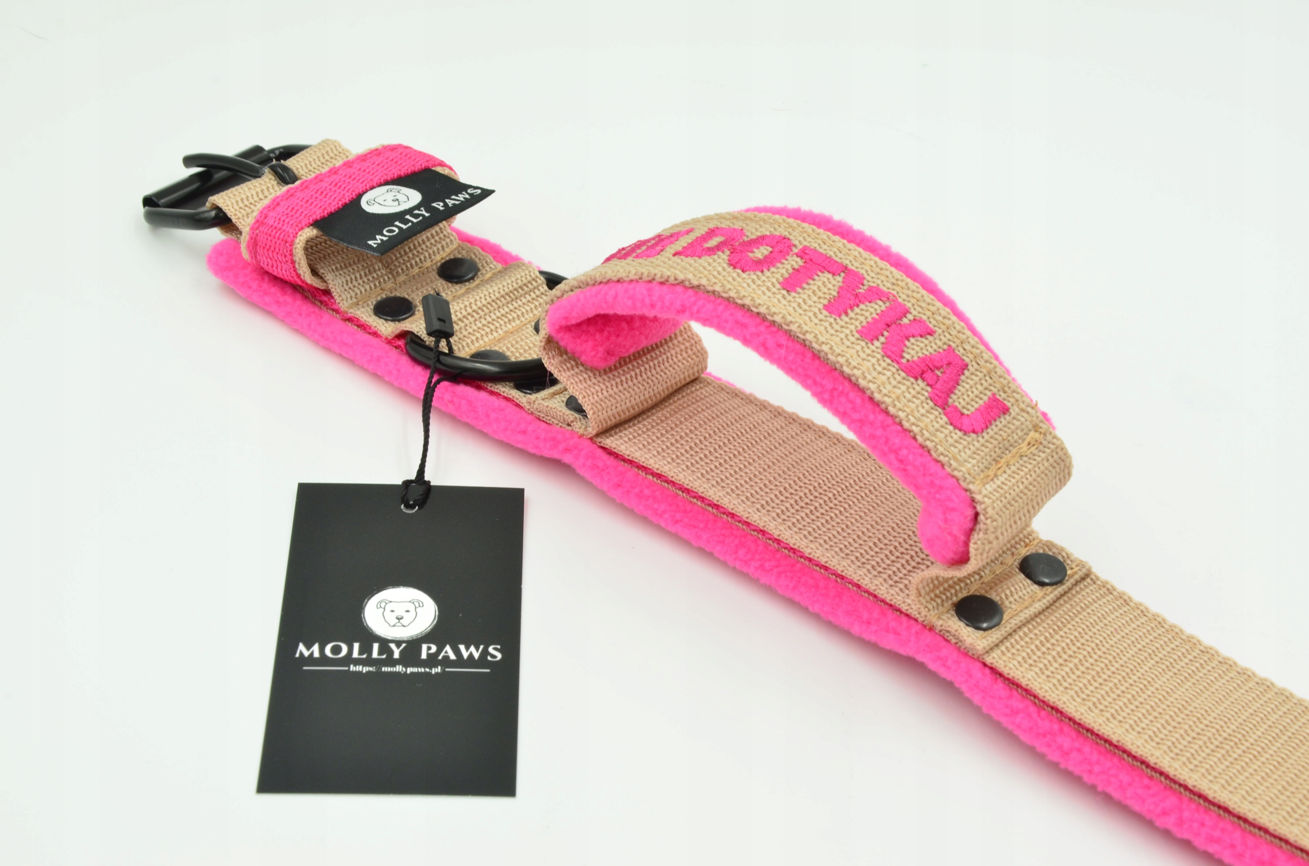 Levně Obojek s rukojetí pro psa a výšivkou Všechny velikosti