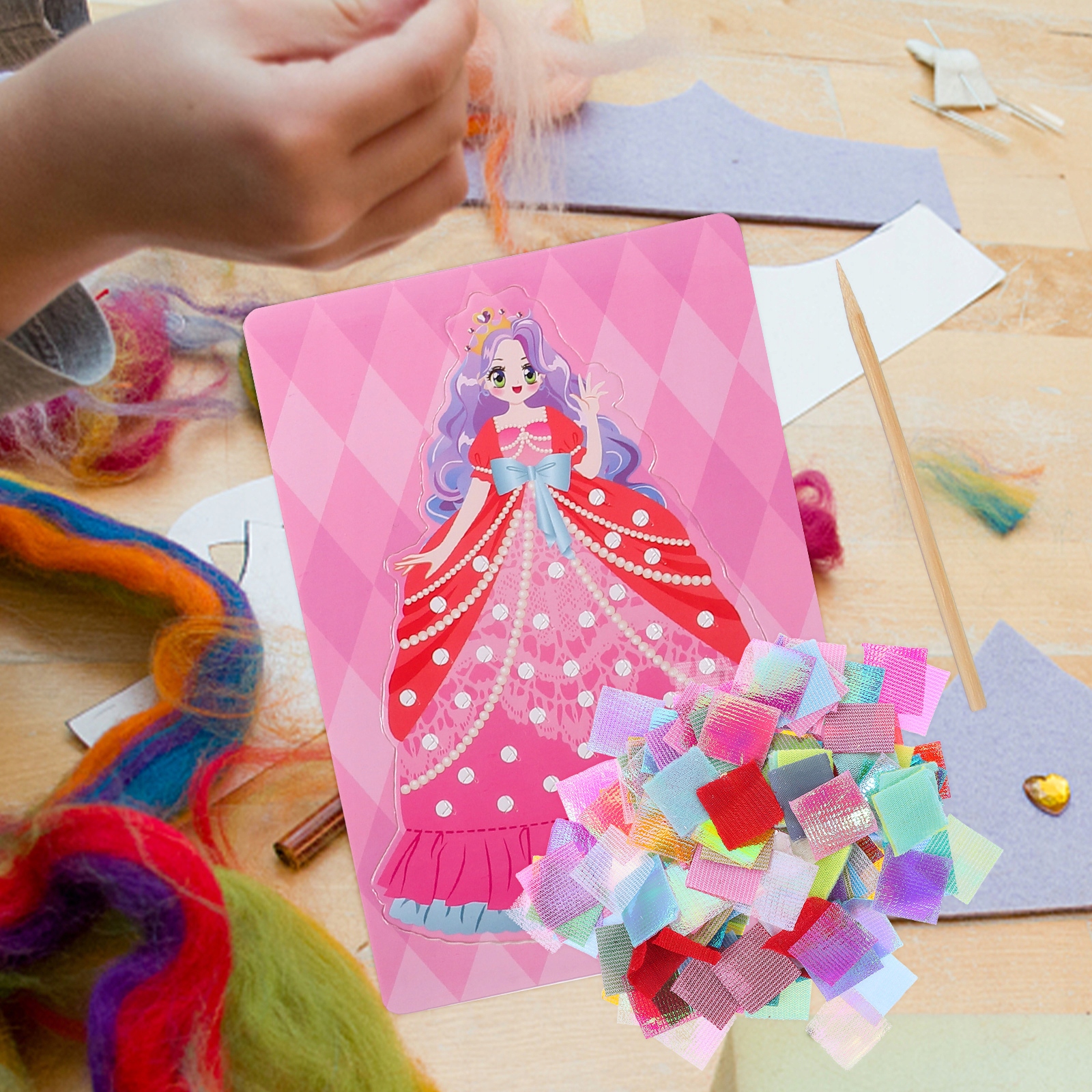 ZESTAW DO RYSOWANIA KŁUCIEM DLA DZIECI NARZĘDZIE HAFTU ARTYSTYCZNEGO Materiał inny