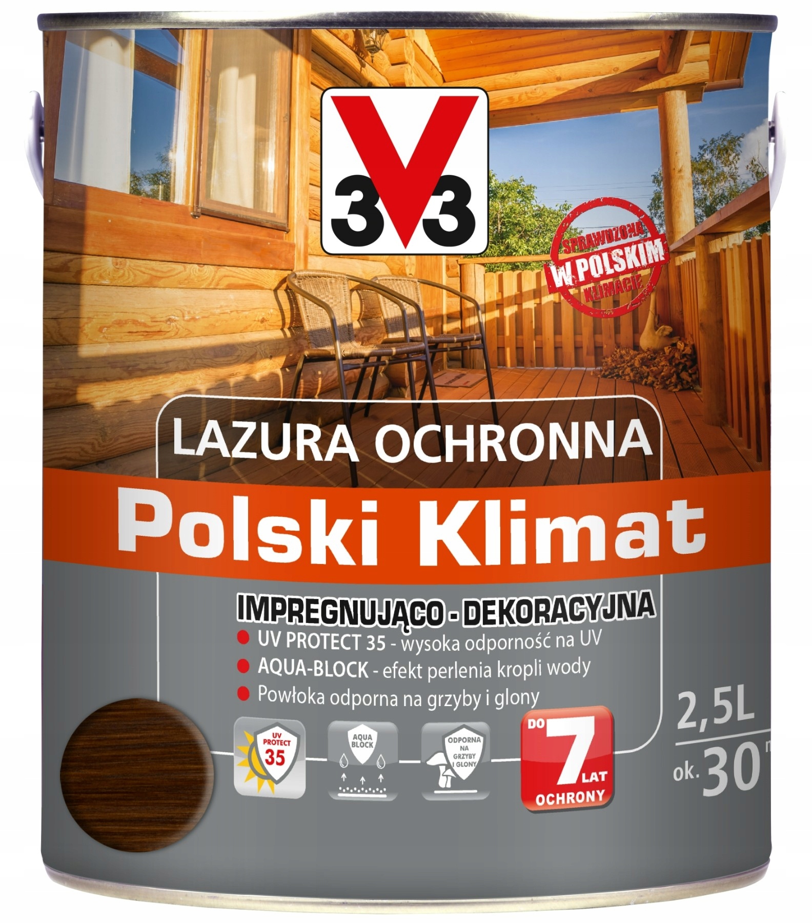 V33 lazura impregnująco ochronna palisander 2,5L