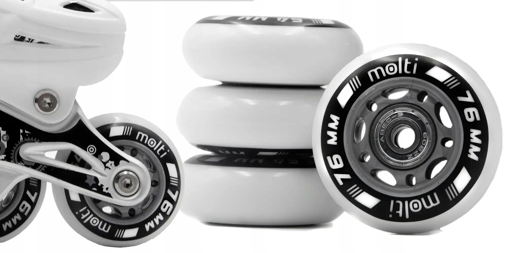 Zestaw 8x kółka 76 mm + łożyska abec-9 do rolek molti Kod producenta 5907572505801