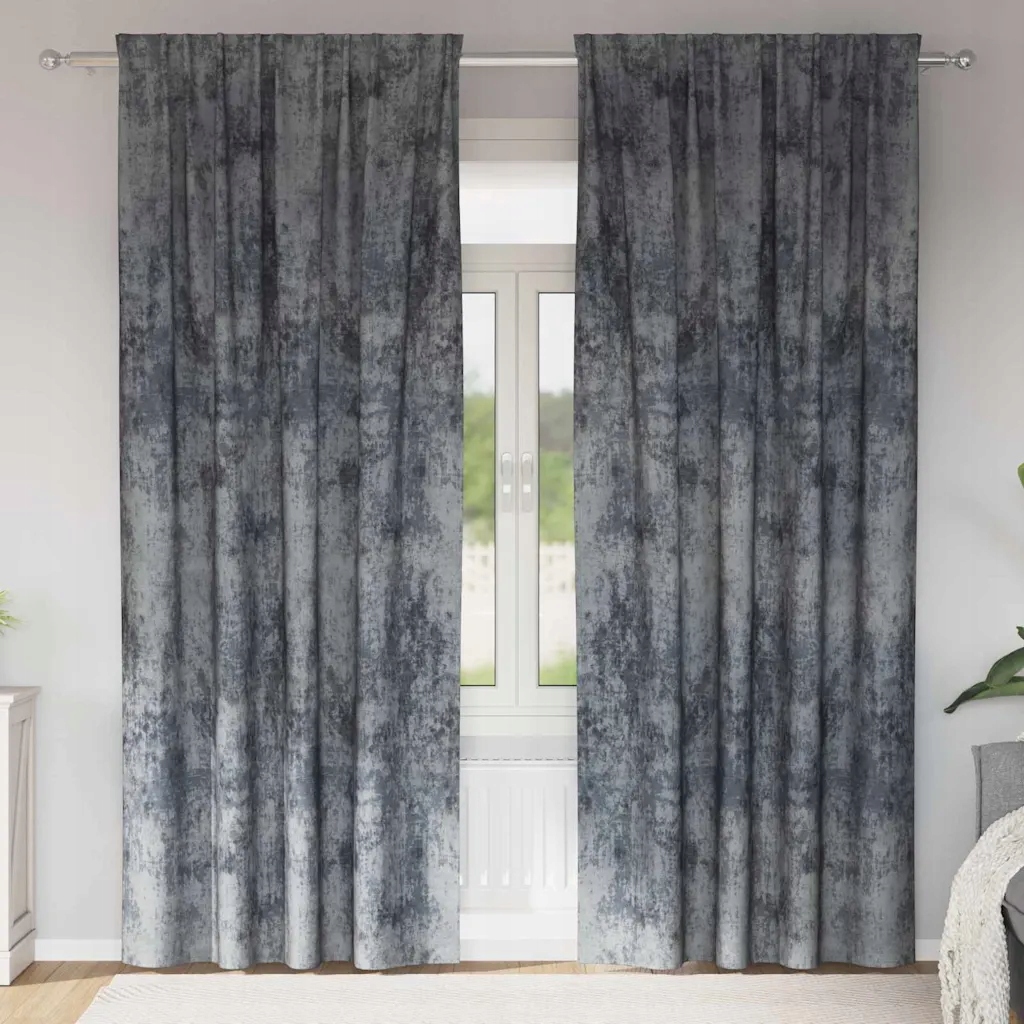 vidaXL Sametové závěsy 2 pcs Stříbrně šedá 260 x 140 cm samet