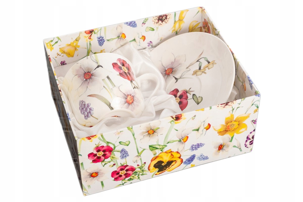 

Filiżanka Z Porcelany Kostnej Jumbo Bratki