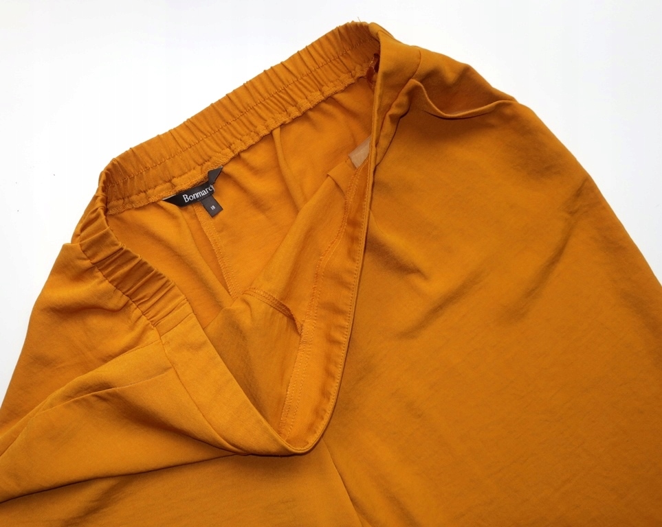 BONMARCHE 46 3XL SPÓDNICO-SPODENKI MUSZTARDOWE LUŹNE ELEGANCKIE LETNIE Model KLASYCZNY
