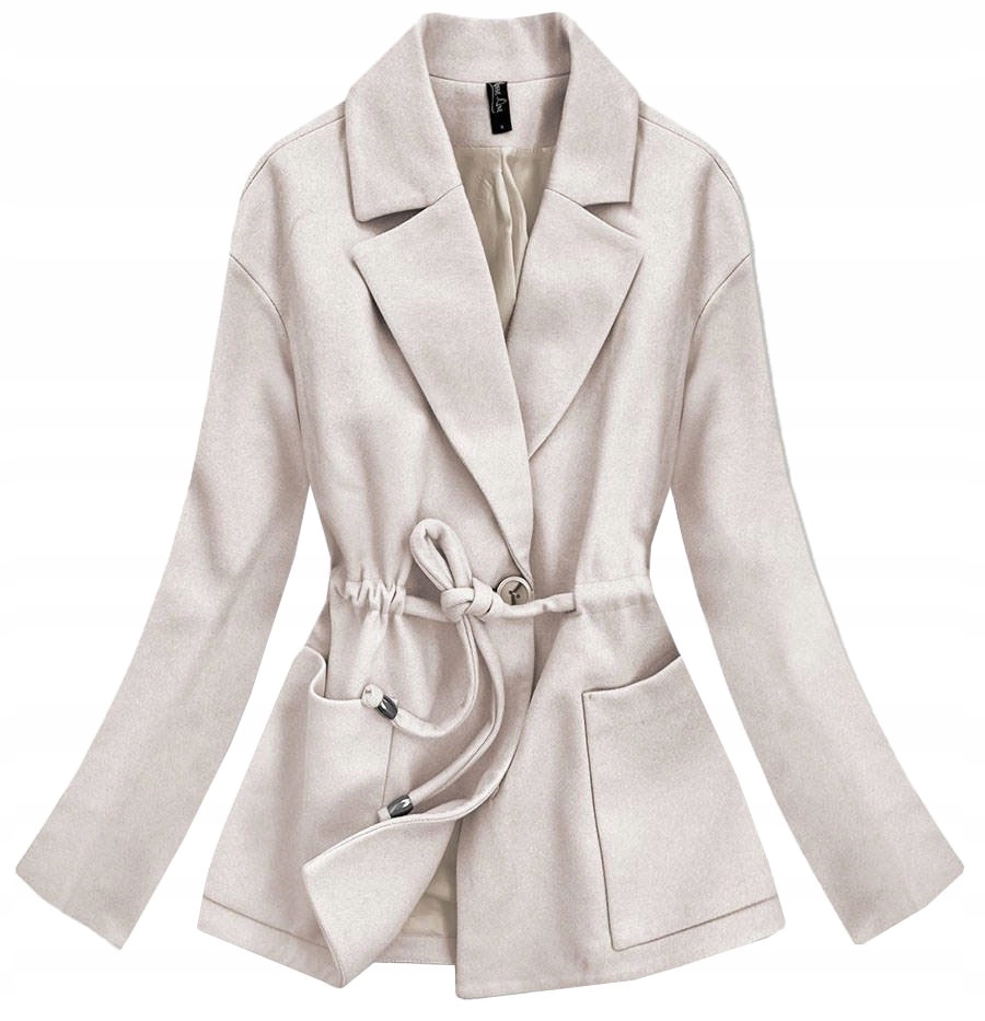 Krátký Volný Kabát 2727 Ecru XL (42)