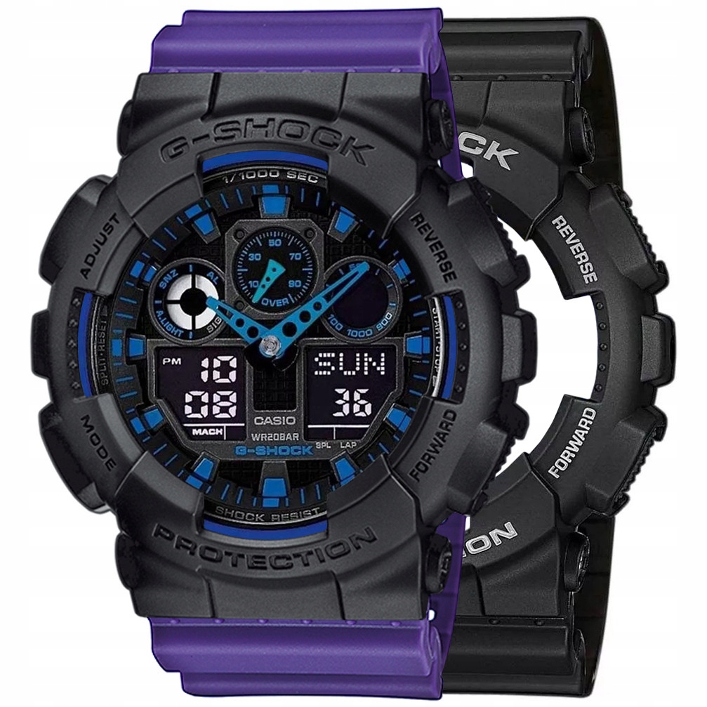 Sada G-shock GA-100-1A2ER Černá Fialová