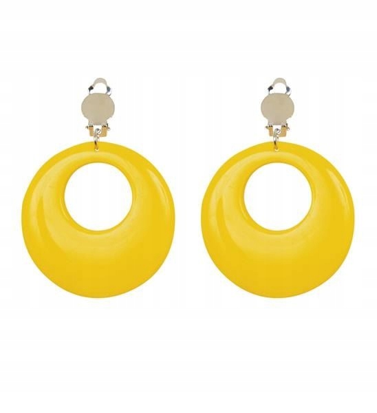 

Kolczyki Klipsy Żółte Lata 70 80 Disco Impreza