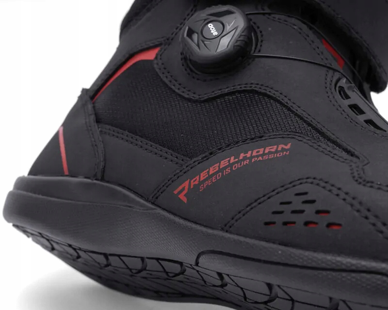 KRÓTKIE BUTY MOTOCYKLOWE REBELHORN SPARK II BLACK/RED MIASTO TURYSTYKA 45 Model RH-BOT-SPARK-II