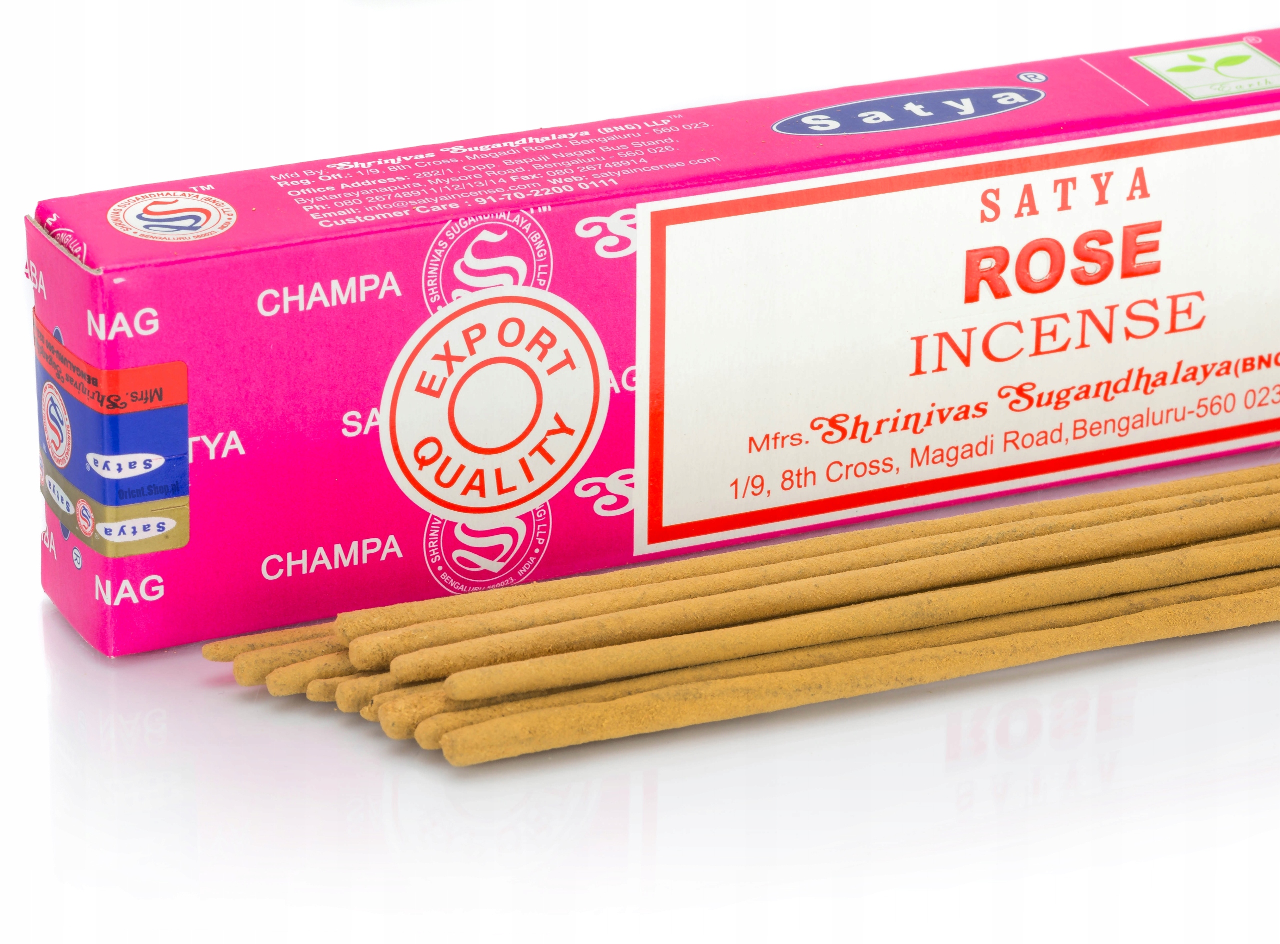 NAG CHAMPA kadzidełka PYŁKOWE SATYA 15g Róża