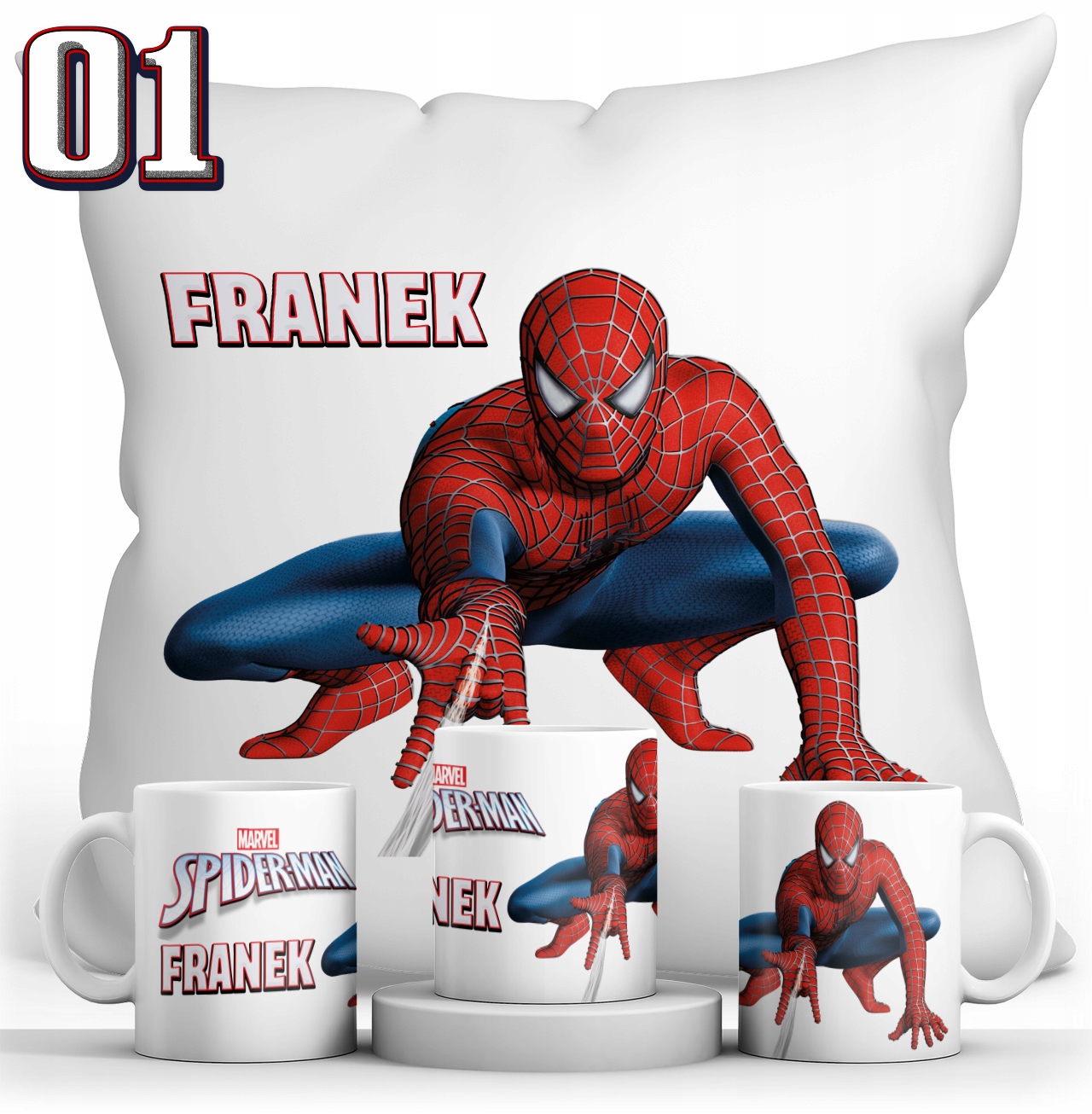 ZESTAW SPIDERMAN KUBEK + PODUSZKA + IMIE Marka Resolid