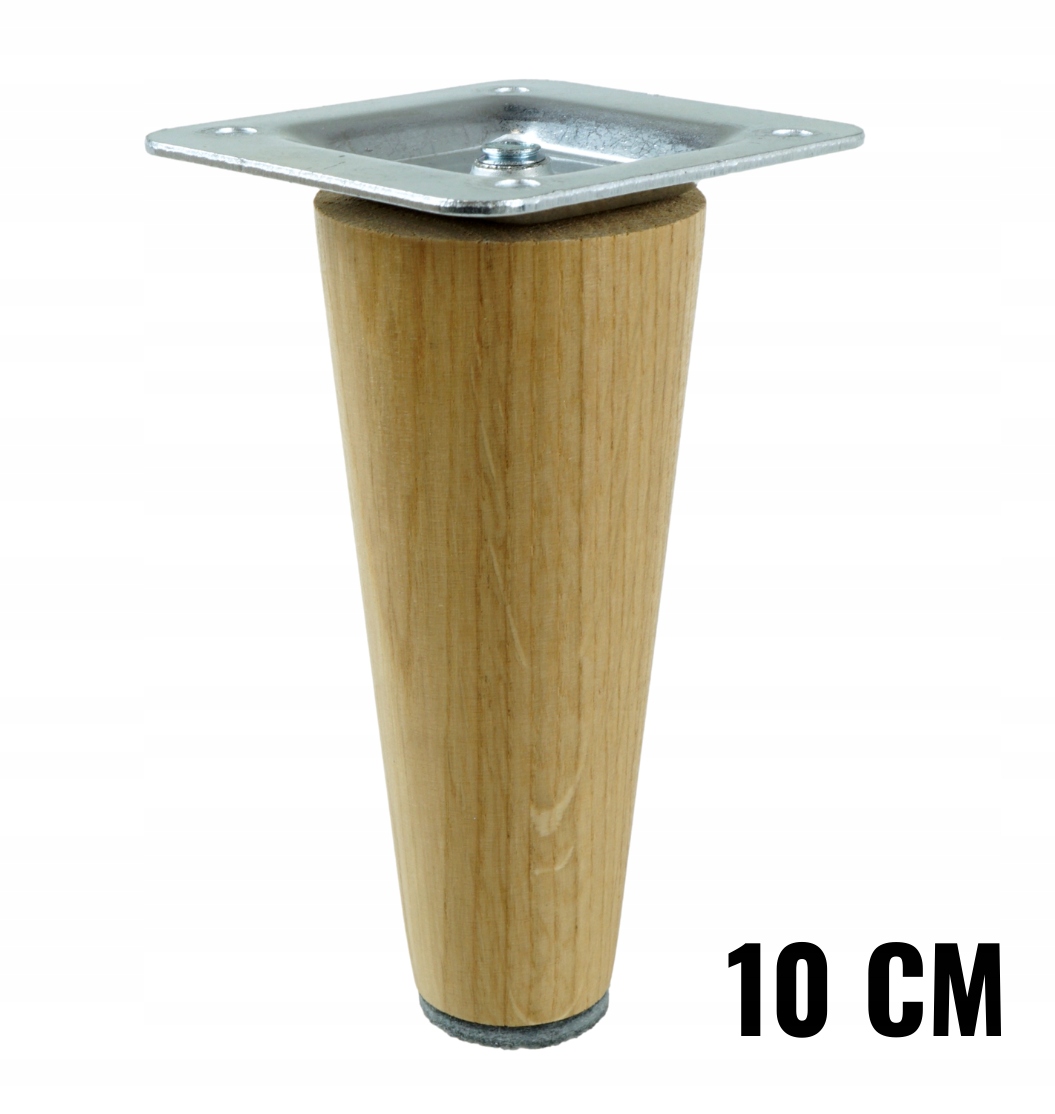 

nóżka dębowa lakierowana noga mebla 10 cm montaż