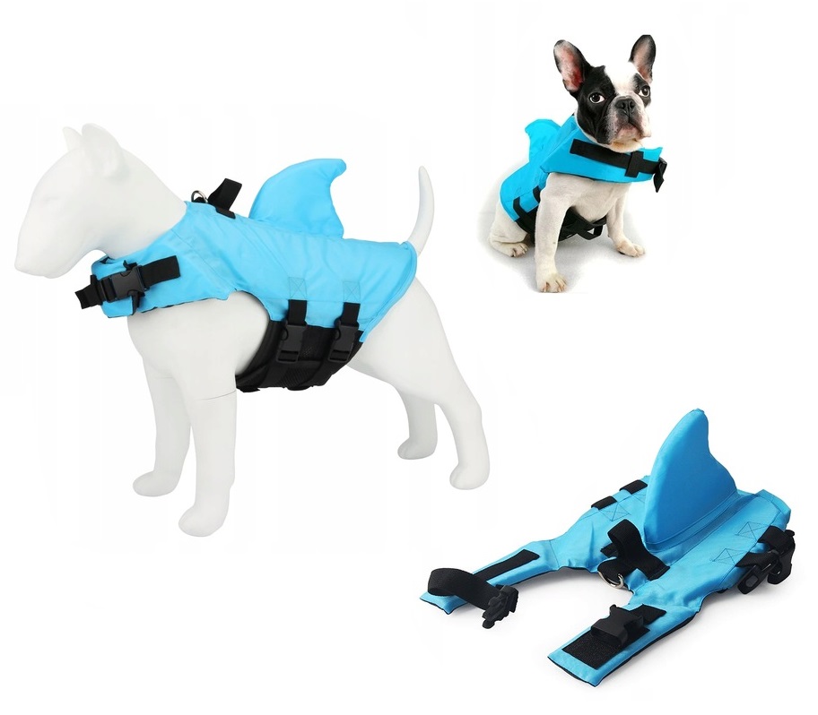 Levně Kapok pro Psa Záchranná vesta Ploutev Žraloka Bezpečná pro plavání L