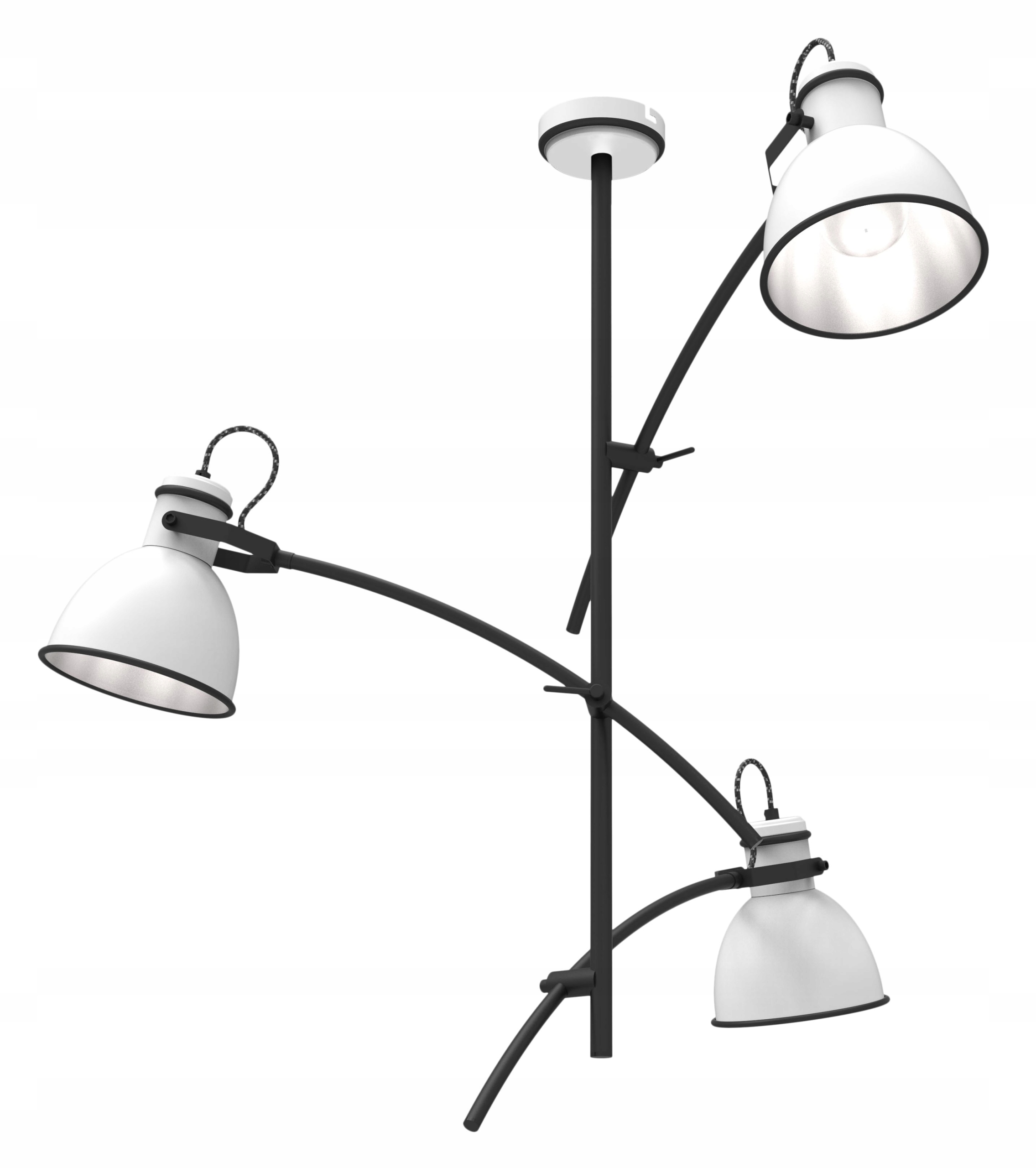 Stropná lampa bielo-čierna nastaviteľná 3x60W Zumba Candellux 33-72061