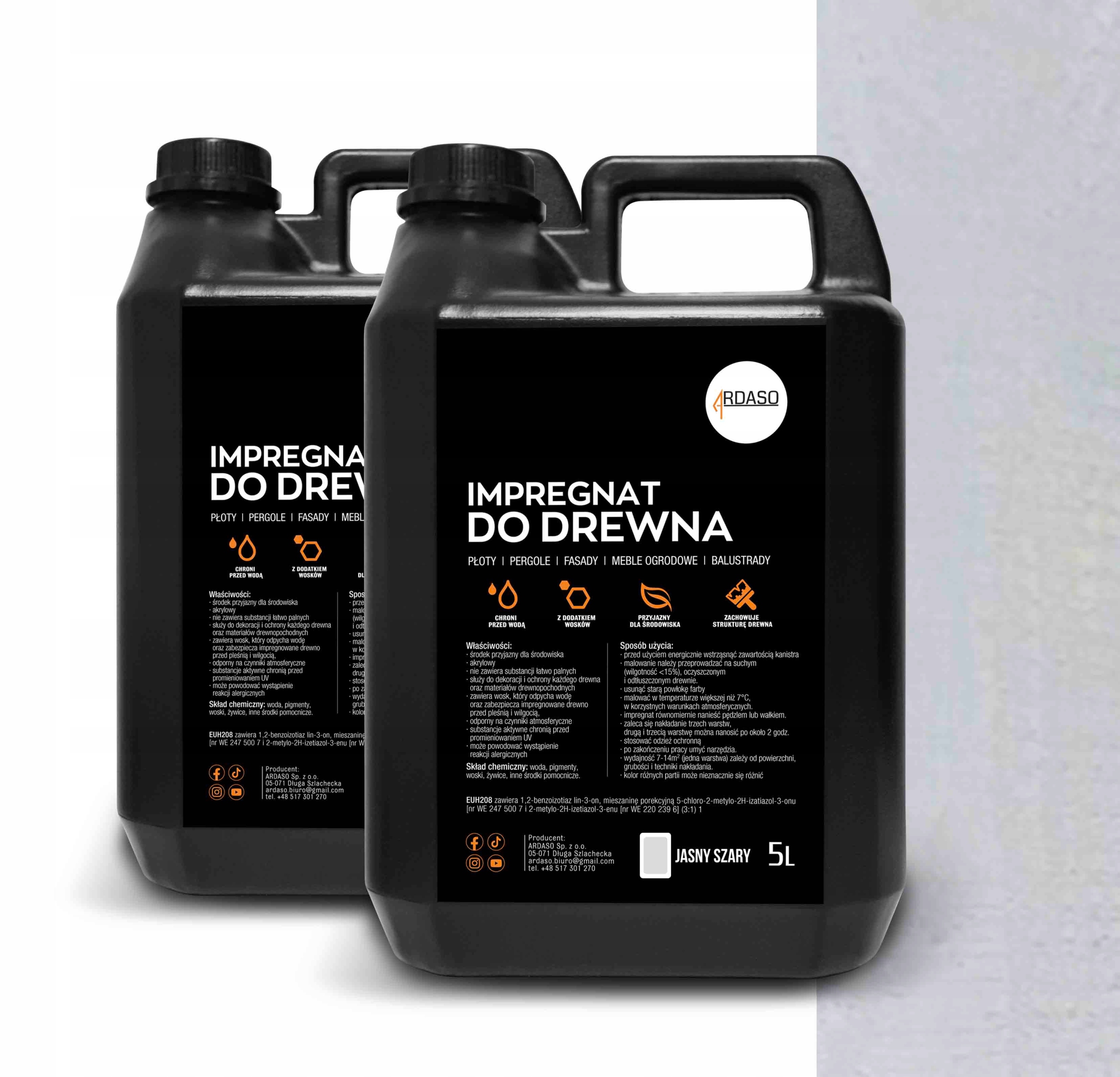 Impregnat barva na dřevo Světle Šedá 10 l