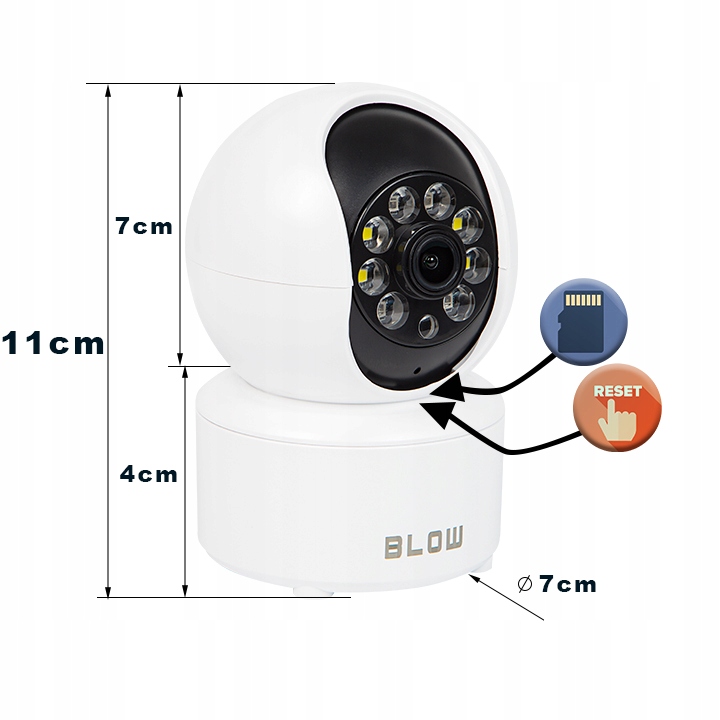 KAMERA WIFI IP WĘWNĘTRZNA OBROTOWA NIANIA 3MPx ZOOM SMART MINI 2K DETEKCJA Model H-263