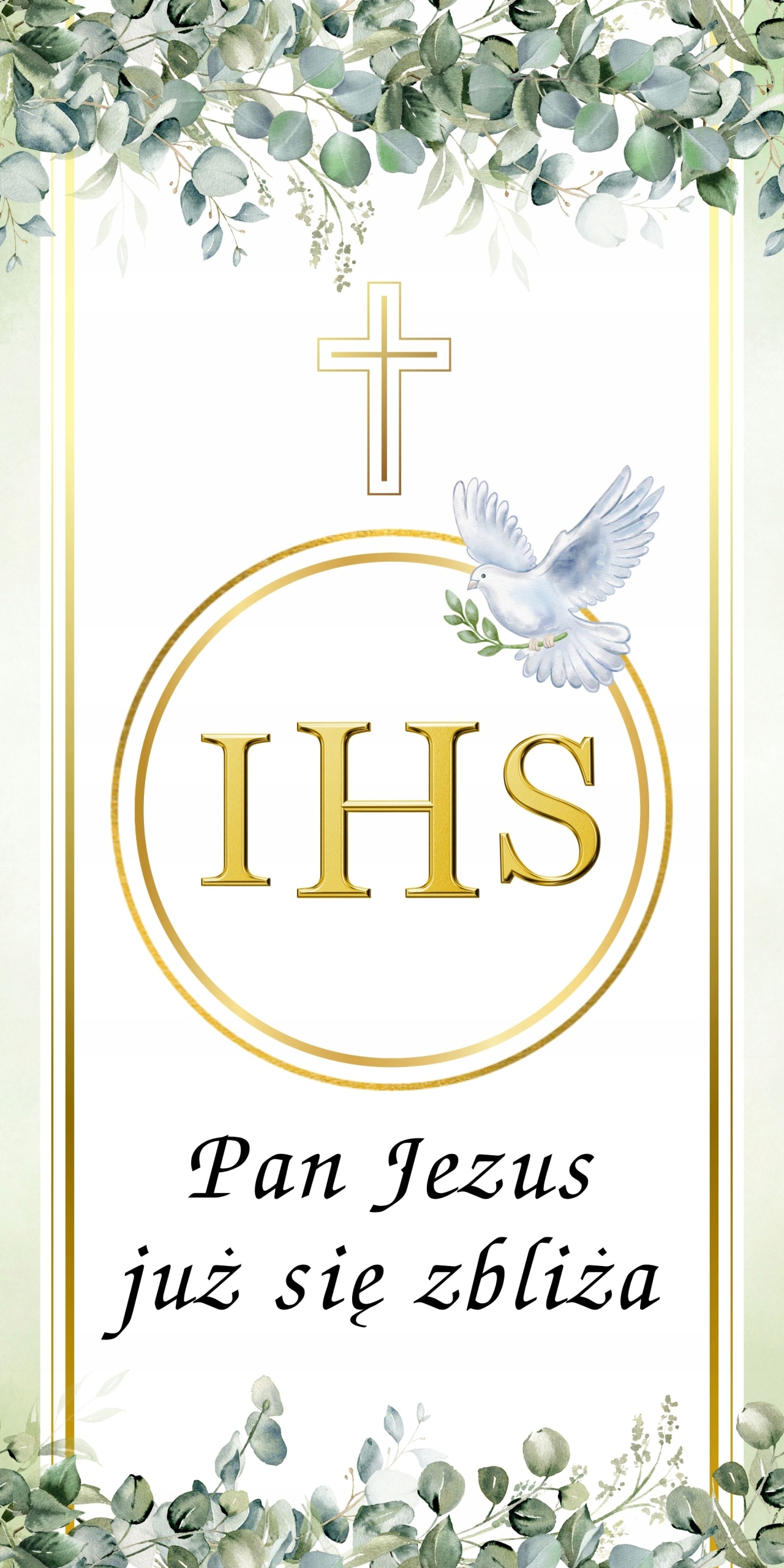 BANER KOMUNIA PIERWSZA KOMUNIA ŚWIĘTA DO KOŚCIOŁA DEKORACJA NA KOMUNIĘ 2x1m