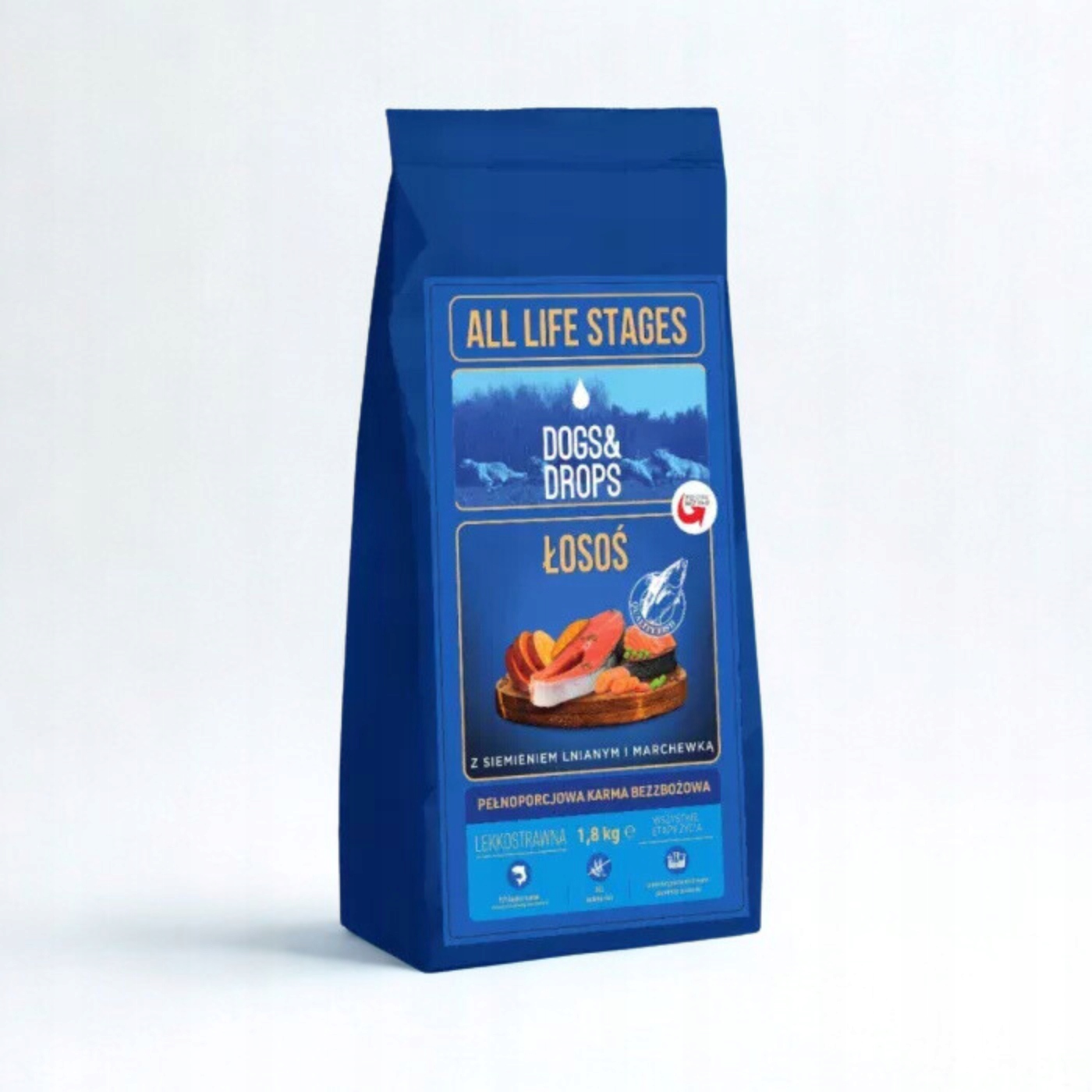 Levně Dogs&Drops Losos pro každou fázi života Bezobilné krmivo pro psy 1,8 kg