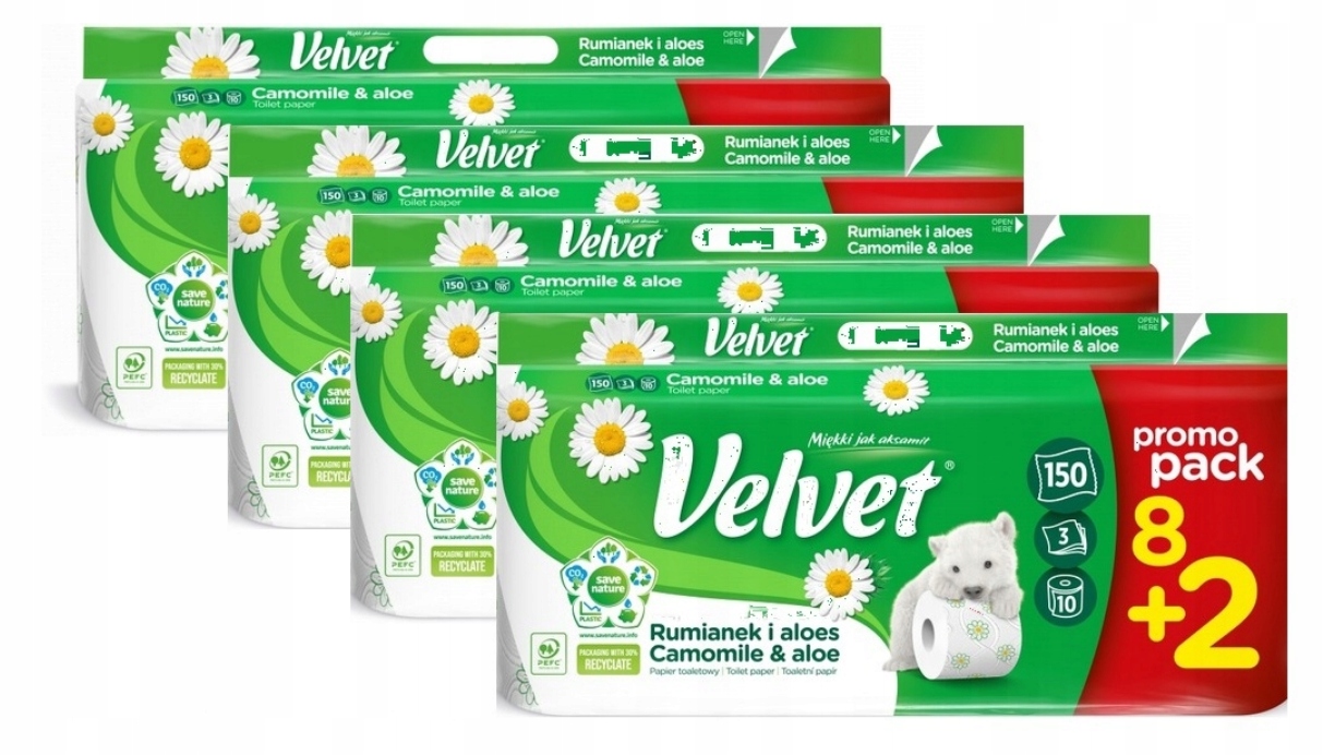 VELVET PAPIER TOALETOWY RUMIANEK I ALOES 10 ROLEK