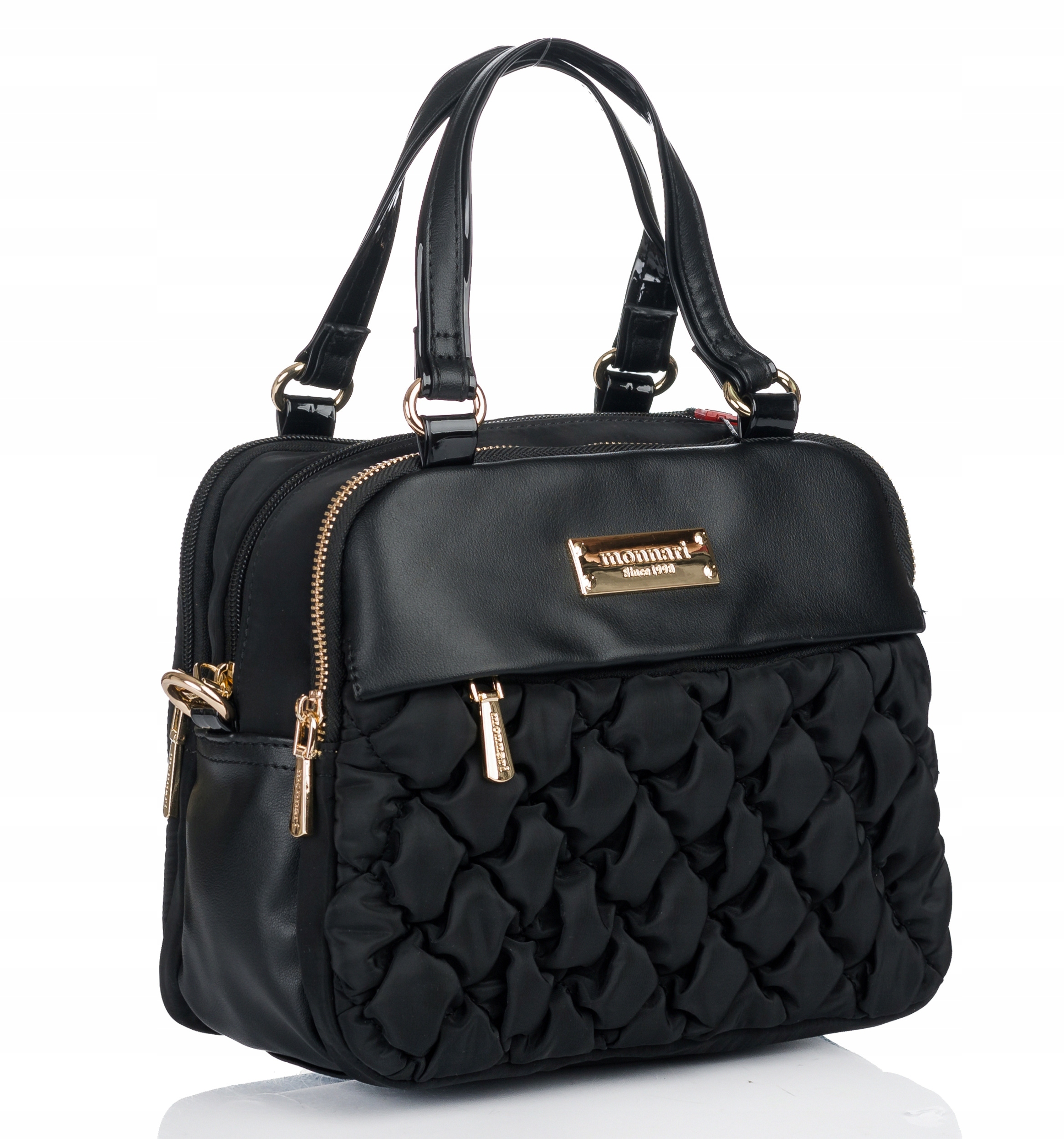 TOREBKA LISTONOSZKA MONNARI PIKOWANA SPORTOWA POJEMNA 3 KOMOROWA Czarny Model BAG2550-020