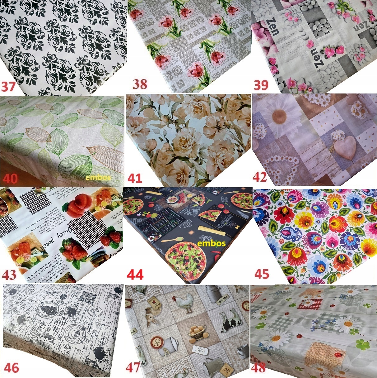 CERATA NA FLIZELINIE OBRUS 156 WZORÓW 90x140 Długość (cm) 90 cm