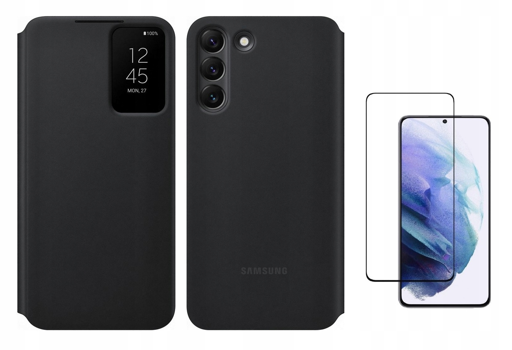 

Oryginał Etui z klapką do Samsung S22 Black +szkło