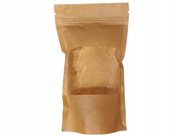 DOYPACK PAPIEROWY - 1000ml - Z OKNEM, STRUNOWY - 100 sztuk