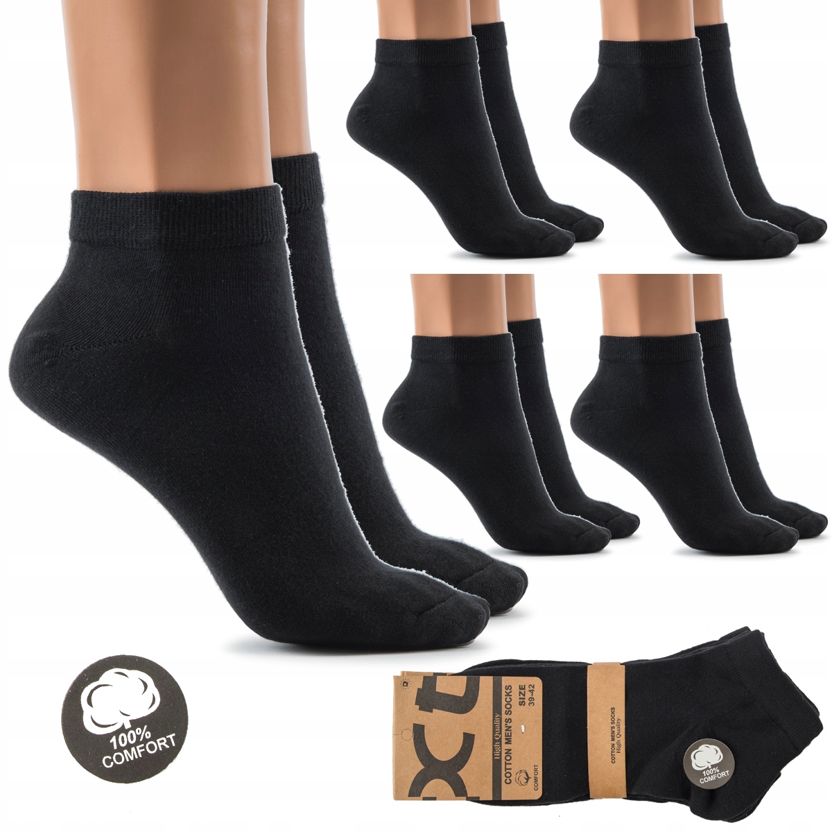 

5 Skarpety męskie Bawełniane Krótkie Premium 43-46