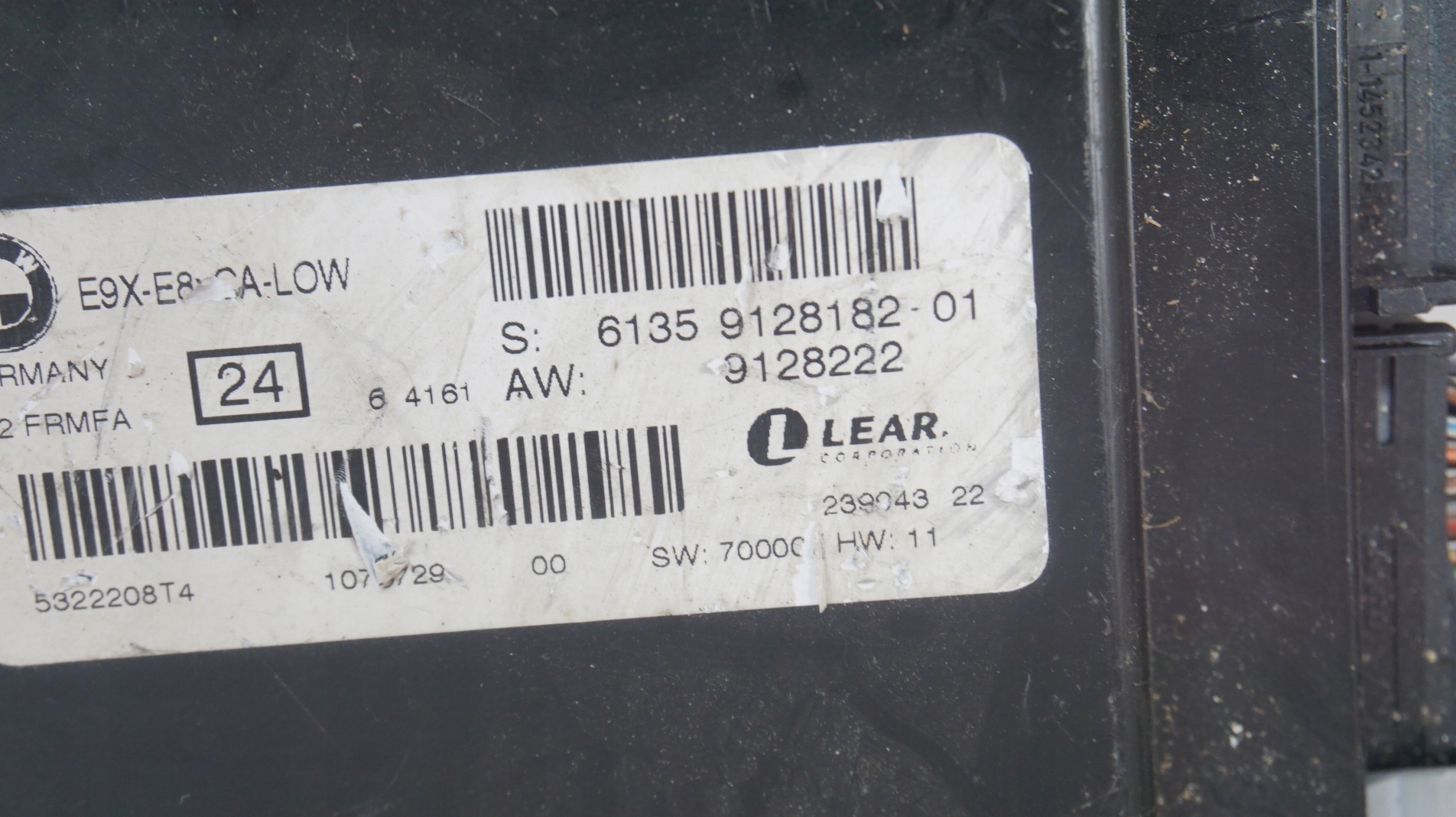 BMW E87 MODUŁ STEROWNIK ŚWIATEŁ 9128182 Numer katalogowy części 9128182