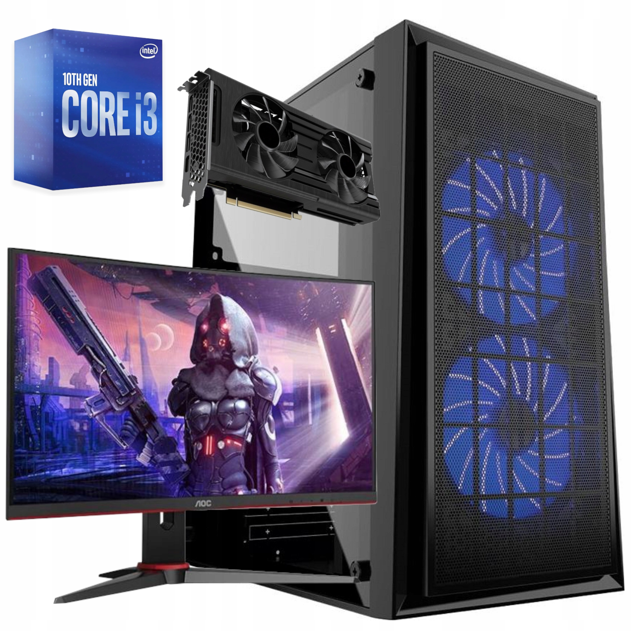 Herní Set i3 Rtx 3050 16GB 120SSD 22"