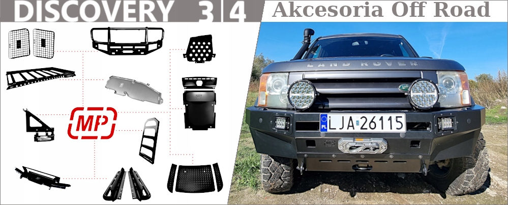 Płyta montażowa pod wyciągarkę do Land Rover Discovery 3 Producent inny