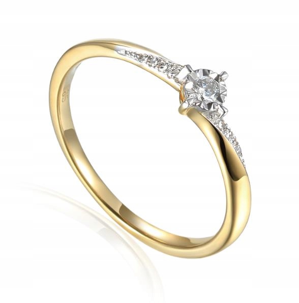 Prstýnek Au585 s diamanty R73502 velikost 9