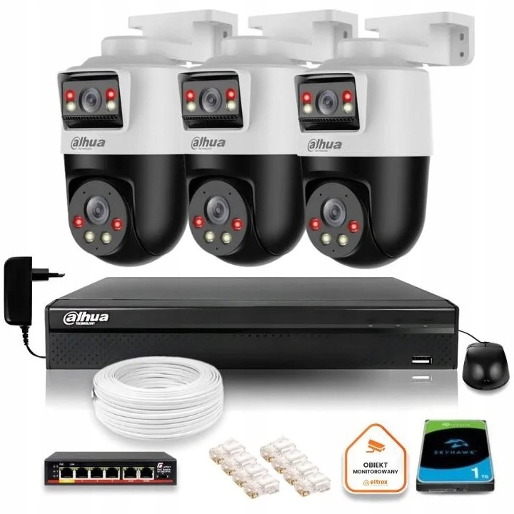 Sada na monitorovanie Ip 3x SDT2A200-2F-NB-A-PV 2mpx IR50 otočná