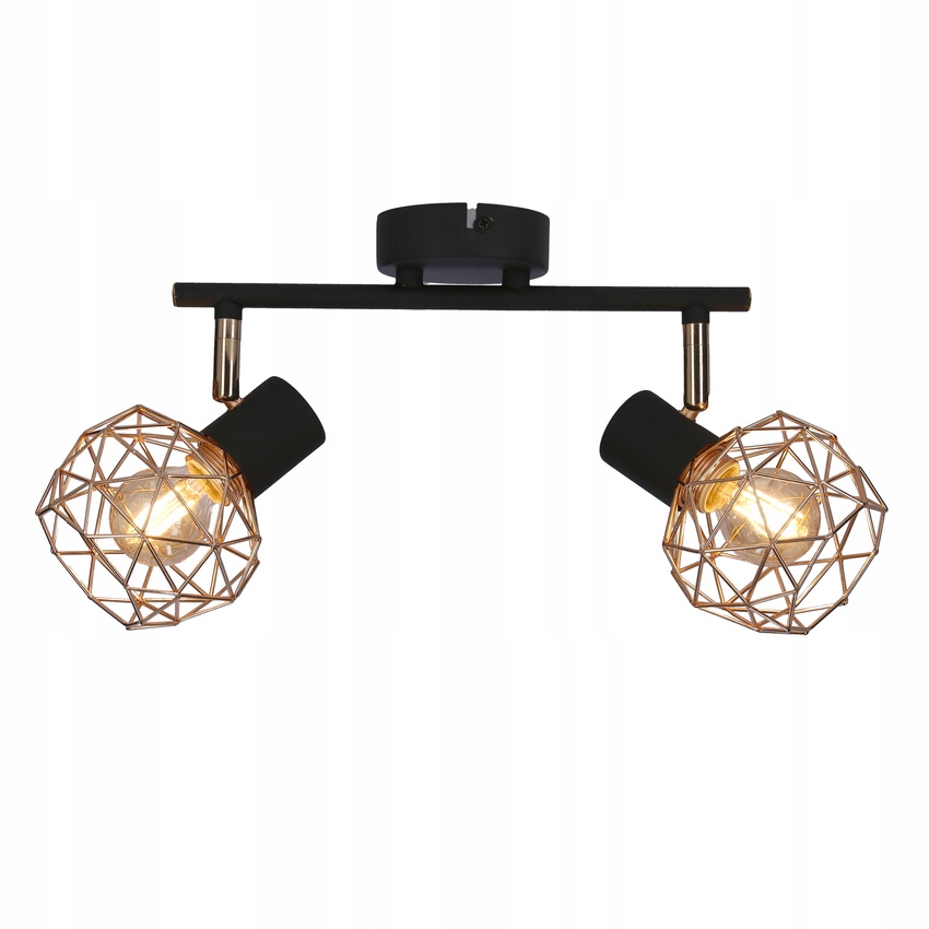 Stropní Svítidlo Acrobat Nástěnná Lišta Nástěnné Svítidlo 2X E14 40W Černé Stínidlo Měď